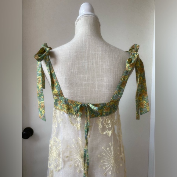 intimately free people lace & mesh shoulder tie maxi dress sz. s - Picture 6 of 12